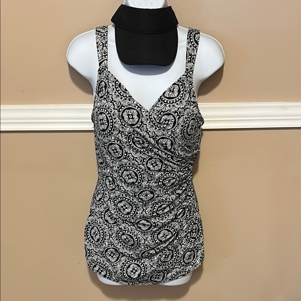 Lands’ End Tankini Style One-piece Swimsuit
